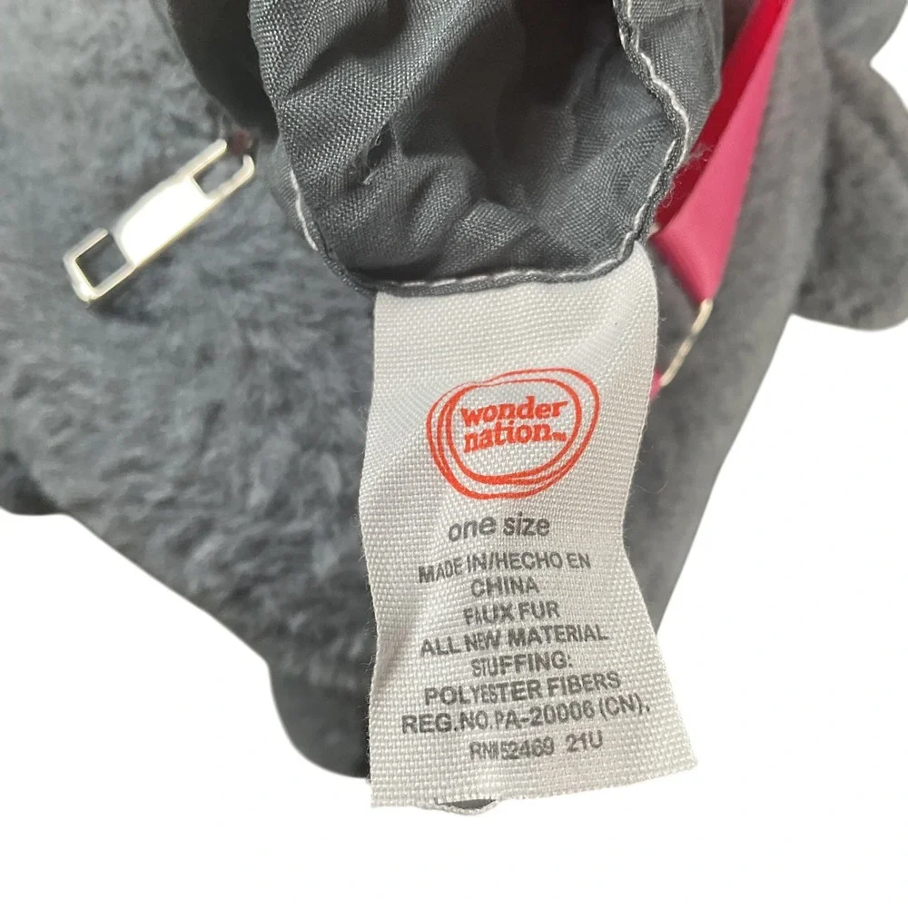 Wonder Nation Gray Cat Plush Backpack Toddler Kids Cute Heart Bag‎